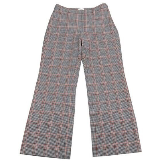 Aritzia Wilfred Kick Flare Check Houndstooth Plaid Pants Black Rust Size 2 - Picture 4 of 8